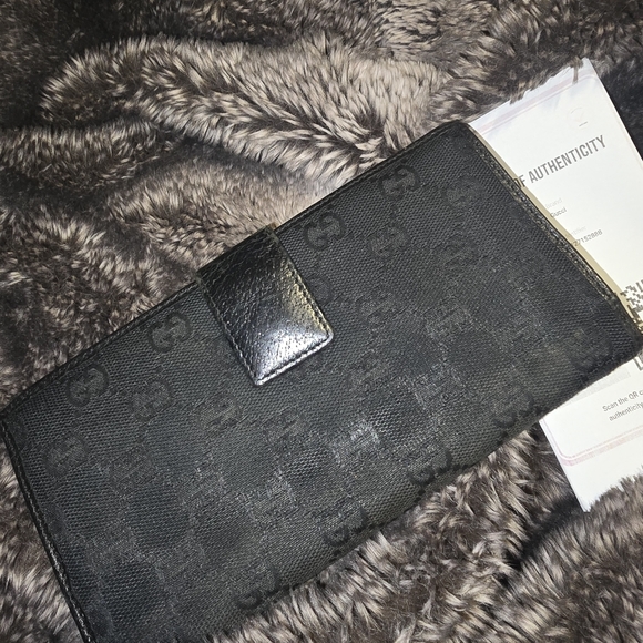 Gucci black GG canvas and leather trim continental wallet - Picture 4 of 9